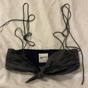 Orseund Iris Cha Cha top - Wool pinstripe charcoal